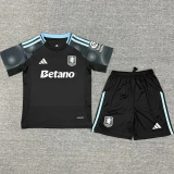 25-26 Aston Villa Away Kids Soccer Jersey   *带广告