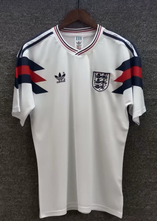 1990 England Home Retro Soccer Jersey