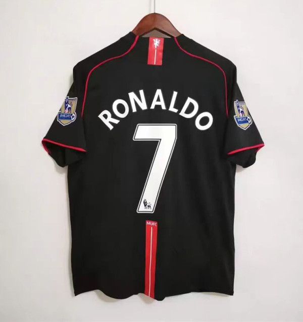 RONALDO 7 #2007-2008 Man Utd Third League Edition Retro Soccer Jersey(联赛版 带双臂章)