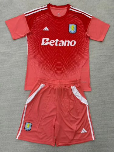25-26 Aston Villa Orange Goalkeeper Adult Suit
