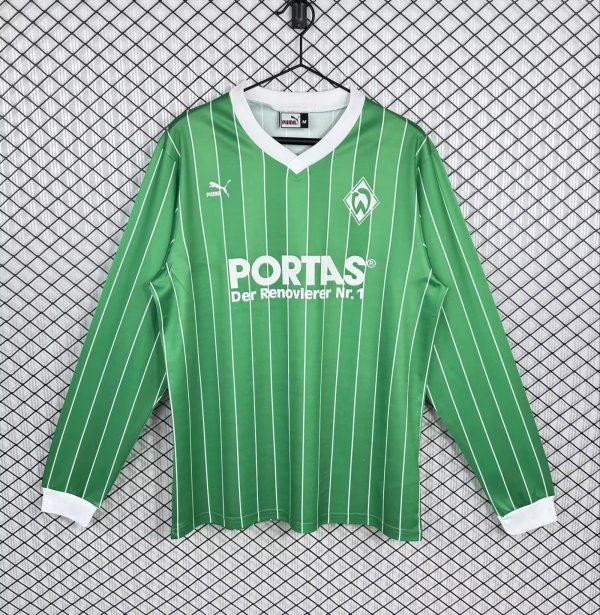 1988-1989 Werder Bremen Away Long Sleeve Retro Soccer Jersey