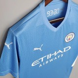21-22 Man City  Home Fans Soccer Jersey