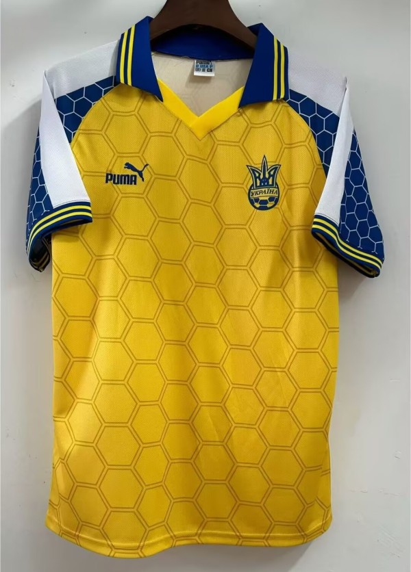 1998 Ukraine Home Retro Soccer Jersey