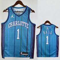23-24 HORNETS BALL #1 Blue Top Quality Hot Pressing NBA Jersey (Retro Logo) 23-24 HORNETS BALL #1 Blue Top Quality Hot Pressing NBA Jersey (Retro Logo)