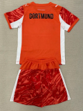 25-26 Dortmund Orange Goalkeeper Kids Soccer Jersey