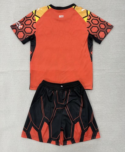 26-27 Man City Orange Goalkeeper Kids Soccer Jersey