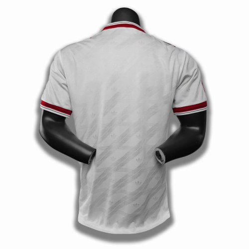 1986 Man Utd Away White Retro Soccer Jersey