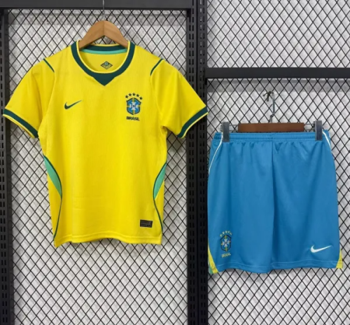2026 World Cup  Brazil Home Kids Soccer Jersey