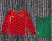 2004 Portugal Home Long sleeves Retro Kids Soccer Jersey 2004 Portugal Home Long sleeves Retro Kids Soccer Jersey