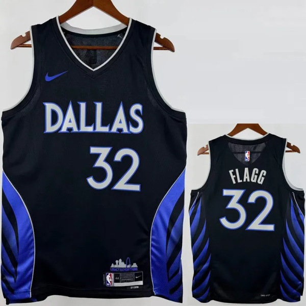 25-26 Dallas Mavericks FLAGG #32 Black City Edition Top Quality Hot Pressing NBA Jersey(V领)