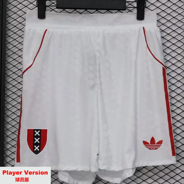 25-26 Ajax White Player Version Shorts Pants (球员短裤)周年标