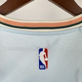 24-25 SA Spurs FOX #4 Light blue City Edition Top Quality Hot Pressing NBA Jersey