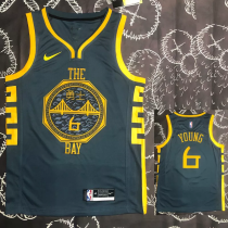 2018 WARRIORS YOUNG #6 Black Gray Top Quality Hot Pressing NBA Jersey