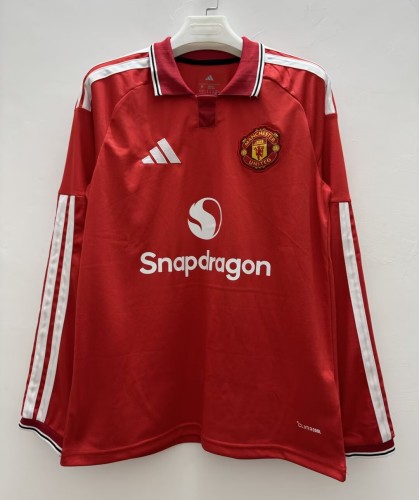 26-27 Man Utd Home Long Sleeve Fans Soccer Jersey*长袖