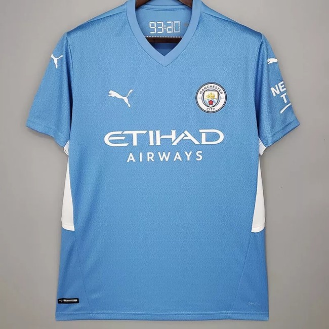21-22 Man City Home Fans Soccer Jersey