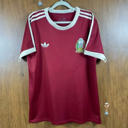 1986 Mexico Claret color Retro Soccer Jersey