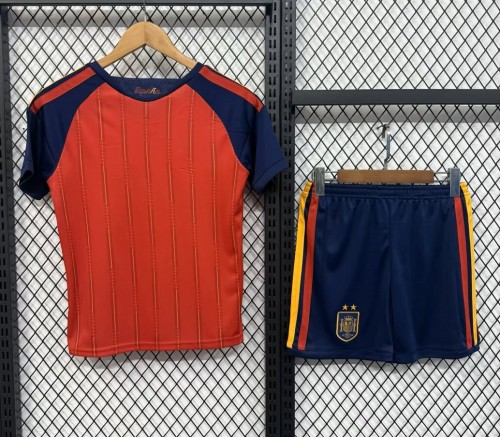 2026 World Cup Spain Home Kids Soccer Jersey (With 2 Star)*两颗星