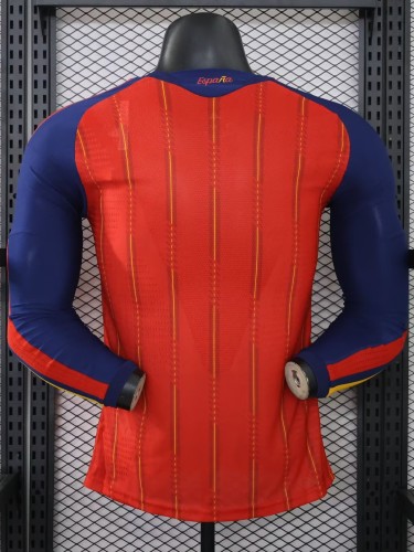 2026 World Cup Spain Home Long Sleeve Player Version Soccer Jersey (With 2 Star)*两颗星*长袖球员