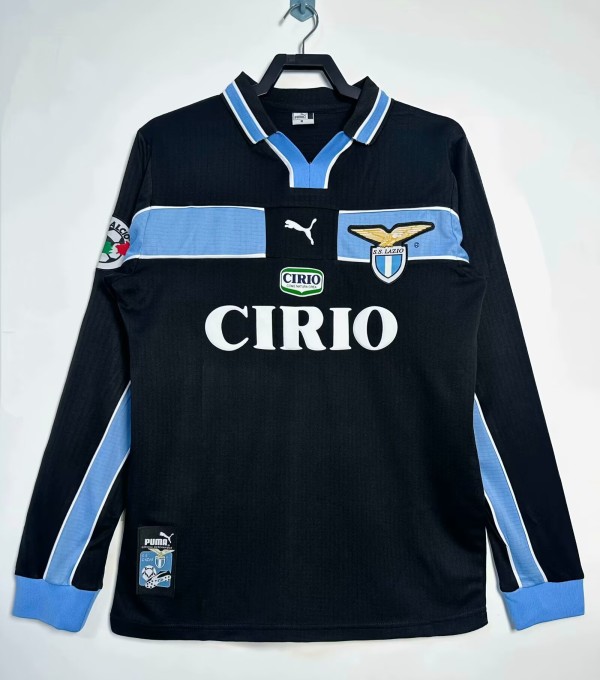1998-1999 Lazio Away Long Sleeve Retro Soccer Jersey