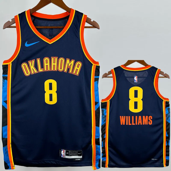24-25 OKC Thunder WILLIAMS #8 Black City Edition Top Quality Hot Pressing NBA Jersey