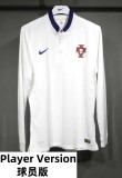 2014 Portugal Away Player Version Long Sleeve Retro Soccer Jersey  *长袖球员