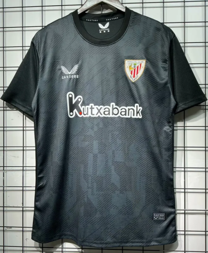 25-26 Bilbao Black Goalkeeper Fans Soccer Jersey