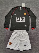 2007-2008 Man Utd Away Long sleeves Retro Kids Soccer Jersey