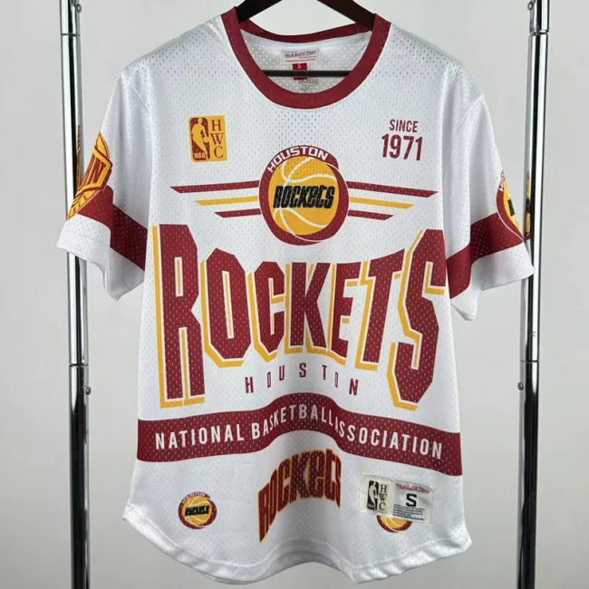 2026 ROCKETS White Retro High Quality Casual T-Shirt #MN