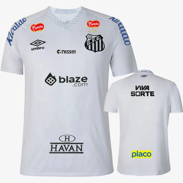 25-26 Santos FC Home Prints Sponsor Fans Soccer Jersey*全广告