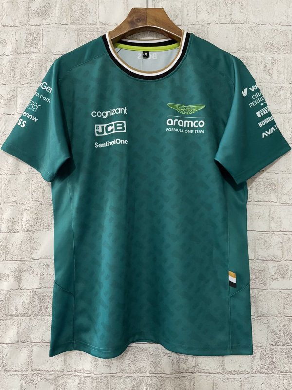 2024 F1 Aston New Pattern Short Sleeve Racing Suit(圆领)