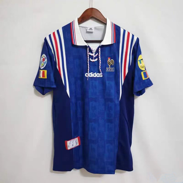 1996 France Home Retro Soccer Jersey