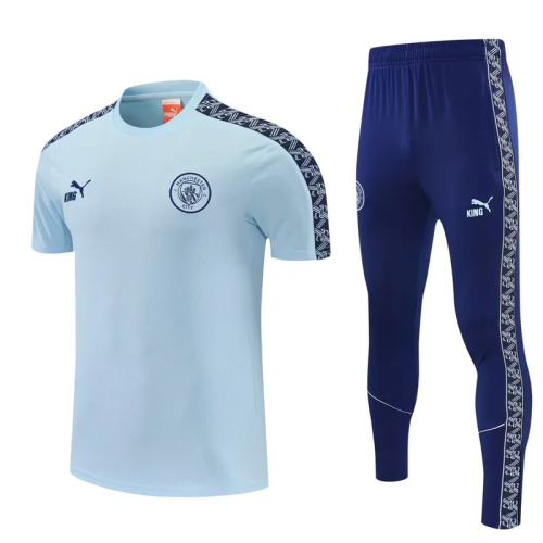 26-27 Man City Short shirts and Long trousers Suit (圆领)