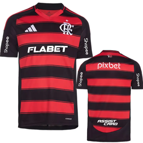 25-26 Flamengo Home Print Sponsor Fans Soccer Jersey  *全广告