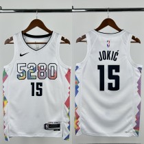 24-25 Nuggets JOKIC #15 White City Edition Top Quality Hot Pressing NBA Jersey