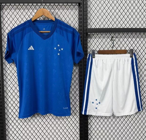 26-27 Cruzeiro Home Kids Soccer Jersey