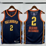 24-25 OKC Thunder GILGEOUS-ALEXANDER #2 Blue City Edition Top Quality Hot Pressing NBA Jersey
