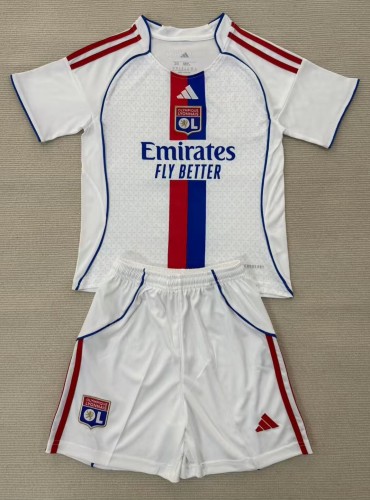 25-26 Lyon Home Kids Soccer Jersey