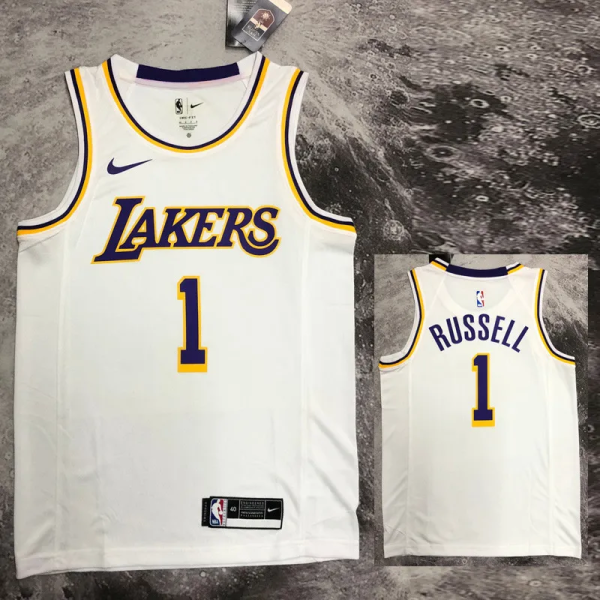 LAKERS RUSSELL #1 White Top Quality Hot Pressing NBA Jersey