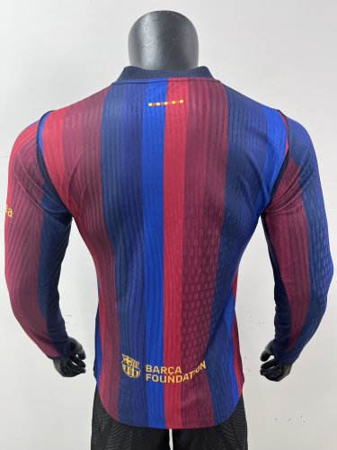 26-27 BAR Home Leaked Edition Long Sleeve Player Version Soccer Jersey (长袖球员)