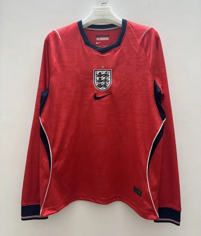 2026 England Away Long Sleeve Fans Soccer Jersey (长袖)