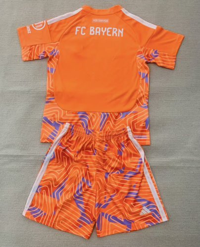 26-27 Bayern Orange Goalkeeper Kids Soccer Jersey