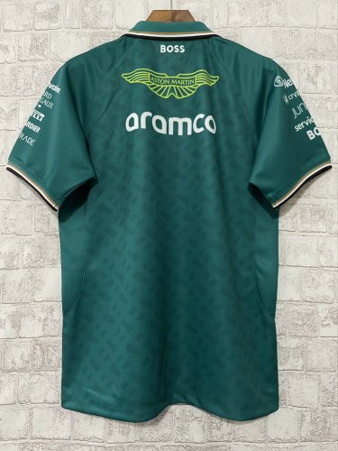 2024 F1 Aston New Pattern Short Sleeve Racing Suit（有领）
