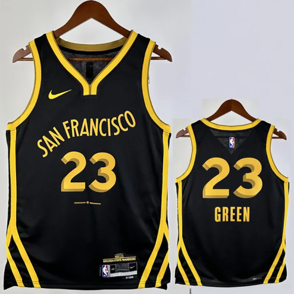 23-24 WARRIORS GREEN #23 Black City Edition Top Quality Hot Pressing NBA Jersey