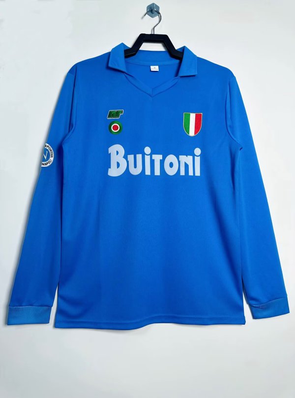 1987-1988 Napoli Home Long sleeves Retro Soccer Jersey