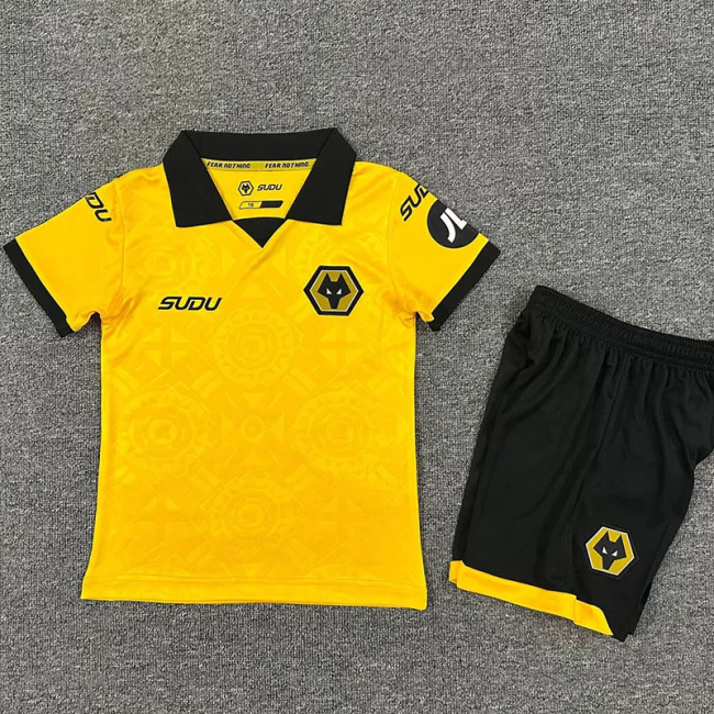 25-26 Wolves Home Kids Soccer Jersey