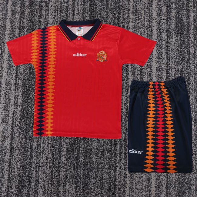 1994 Spain Home Retro Kids Soccer Jersey