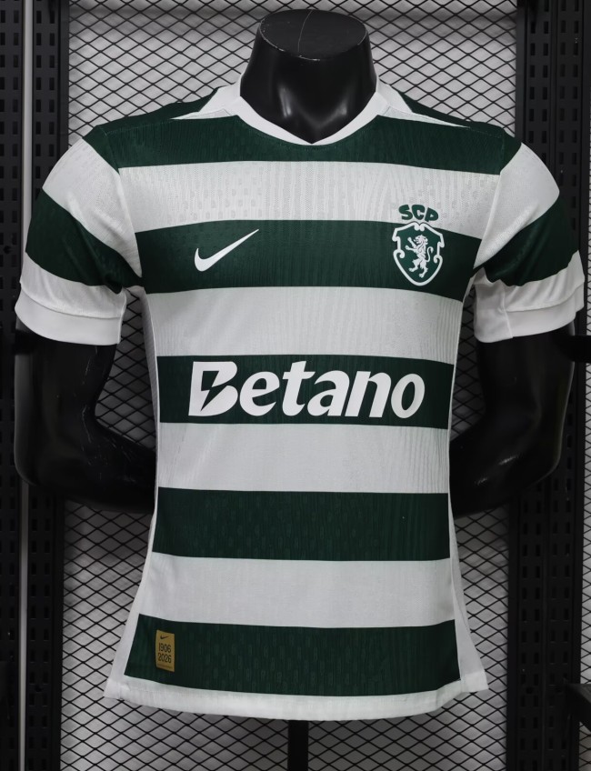 26-27 Sporting Lisbon Home Player Version Soccer Jersey