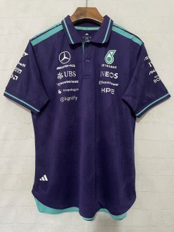 2026 F1 Benz New Pattern Short Sleeve Racing Suit