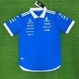 2026 Benz New Pattern Heat Transfer Printing Short Sleeve Racing Suit*有领