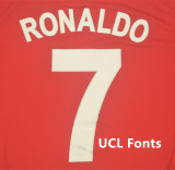 2008-2009 Man Utd Home Long Sleeves Retro Soccer Jersey